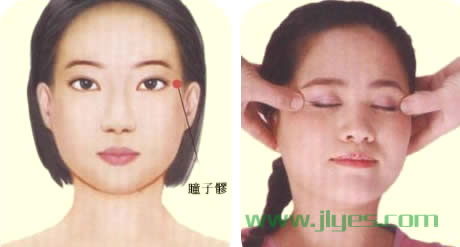 按摩瞳子髎除皱纹图
