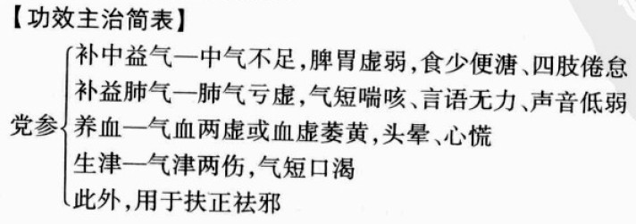 党参的功效与作用