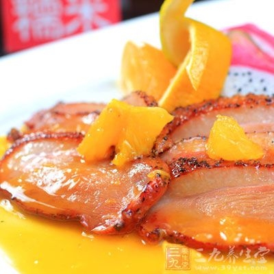 鸭胸1块、橙子1个、柠檬1个