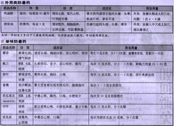 祛暑外用药